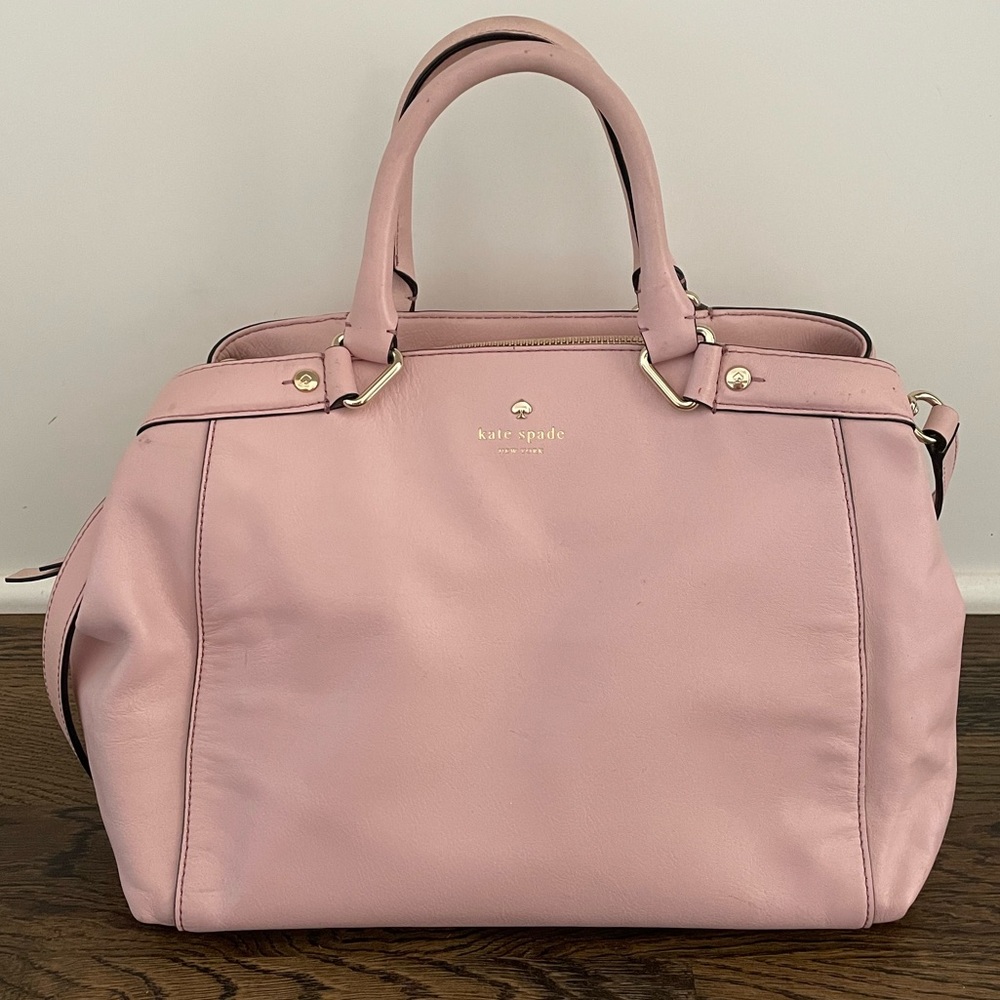Kate Spade baby pink leather work tote